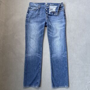 7 for All Mankind Jeans Mens 34x33 Blue Standard Straight Mid Rise Cotton‎ USA